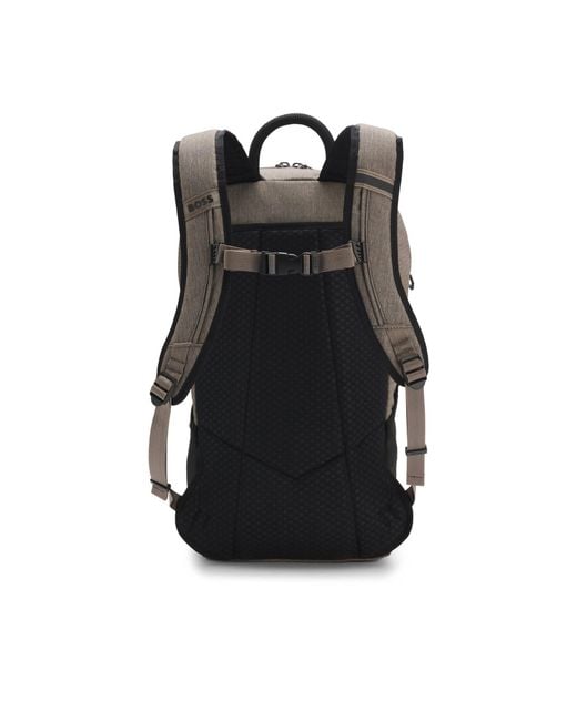 Boss Brown Ripstop Backpack With Chest Strap And Pockets for men