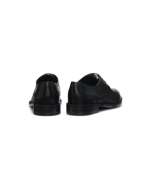 Boss Black Timeless Leather Derby Shoes With Brogue Stitching for men