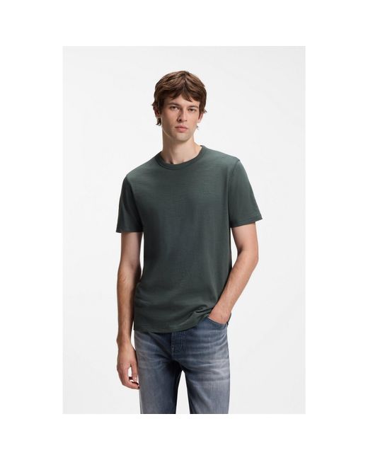 Boss Gray Cotton-Jersey T-Shirt With Logo Detail for men