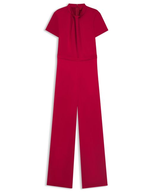 HUGO Red Regular-Fit Overall Aus Satin Mit Drapierung Am Ausschnitt