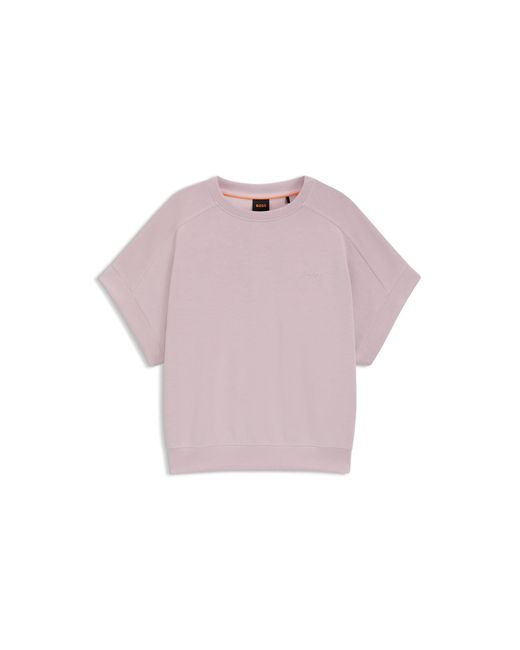 Boss Purple Regular-Fit T-Shirt With Handwritten Logo