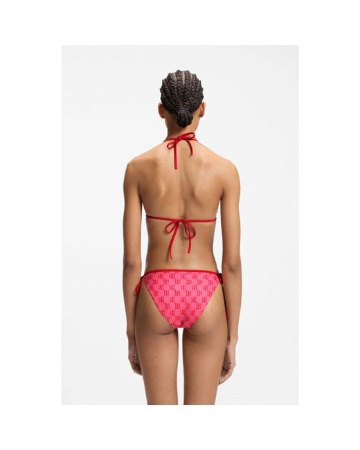 HUGO Red Triangle Bikini Top With Stacked Logos