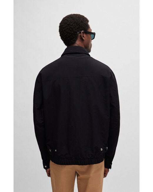 Boss Black Regular-fit Water-repellent Jacket With Double Monogram for men
