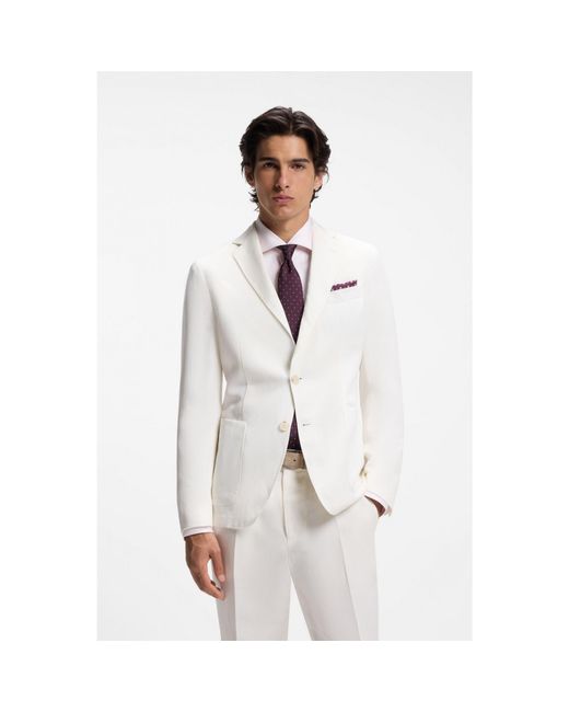 Boss White Slim-Fit Jacket for men