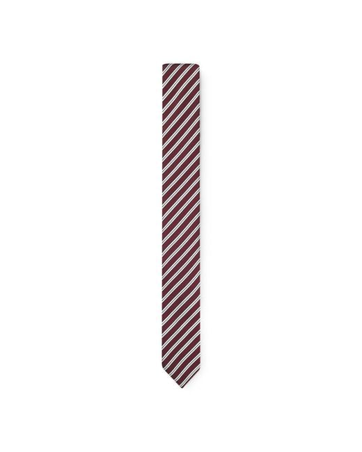 HUGO Purple Silk-Blend Tie With Diagonal Stripe for men