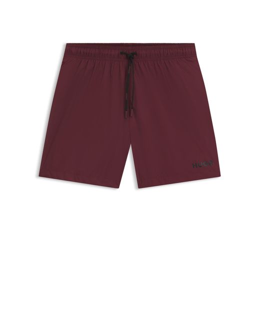 HUGO Sneldrogende Zwemshorts Met Logoprint in het Red voor heren