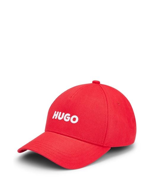 HUGO Cotton-twill Cap With Embroidered Logo And Snap Closure for men