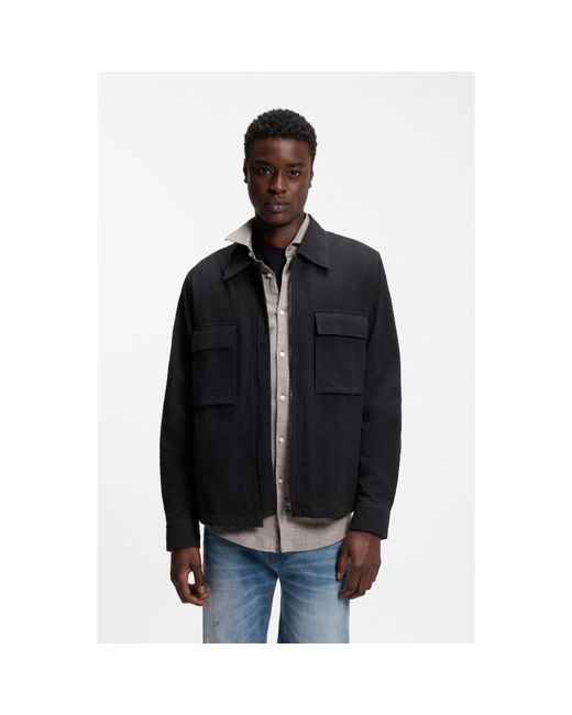 HUGO Black Oversized-Fit Shirt for men