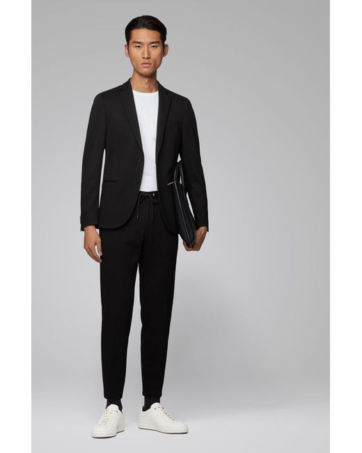 BOSS by Hugo Boss In Italië Vervaardigde Sneakers Van Bewerkt Leer in het White voor heren