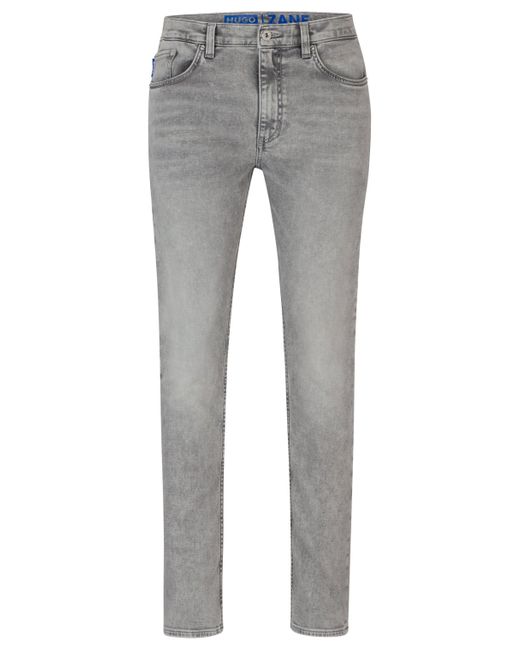HUGO Mid-rise Jeans Van Grijs Stretchdenim in het Gray voor heren