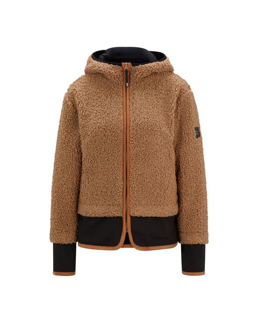 Boss Brown Equestrian Hybrid Hooded Teddy Jacket