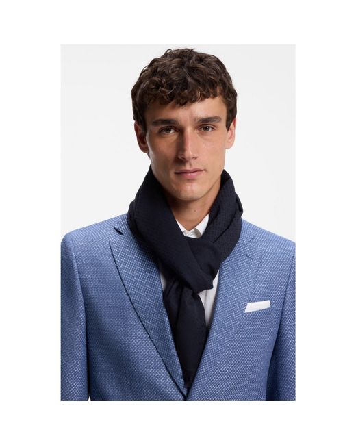 Boss Blue Monogram Scarf for men