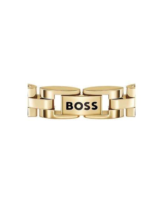 Boss Metallic Light---Tone Cuff With Logo Details for men