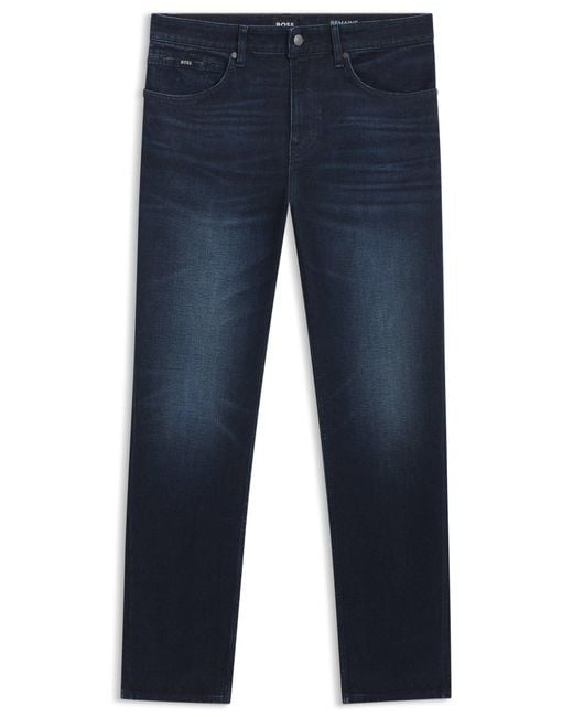 Maine Jean Regular En Denim Extra-Doux Boss pour homme en coloris Blue