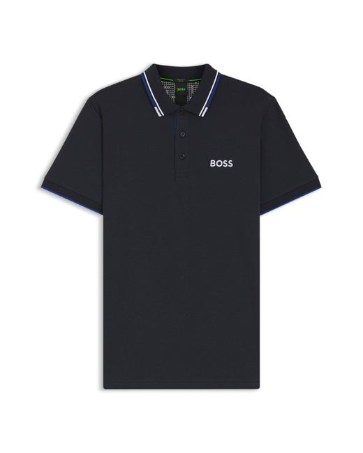 Boss Paddy-Polo Met Contrastlogo's Van Katoenmix in het Black voor heren