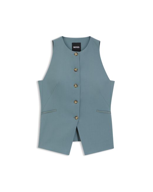 Boss Blue Slim-Fit Waistcoat