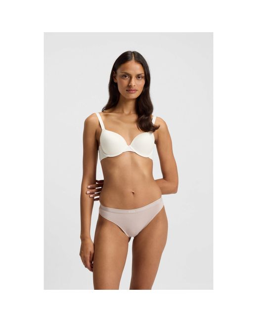 Boss White Three-Pack Of Stretch-Cotton Briefs With Logo Waistbands