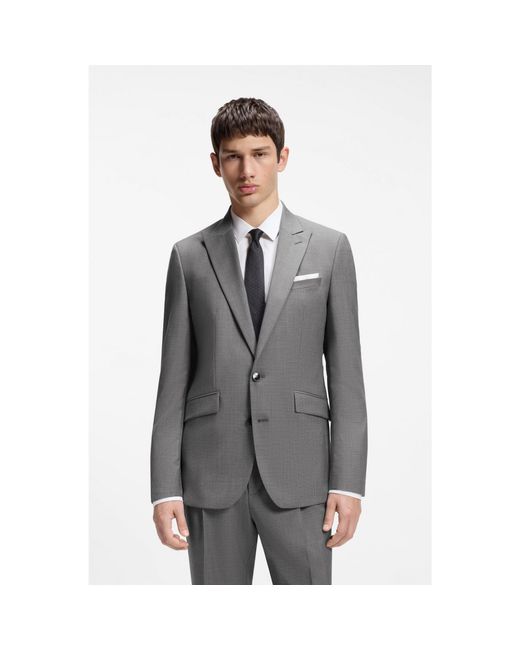 HUGO Gray Extra-Slim-Fit Suit Jacket for men