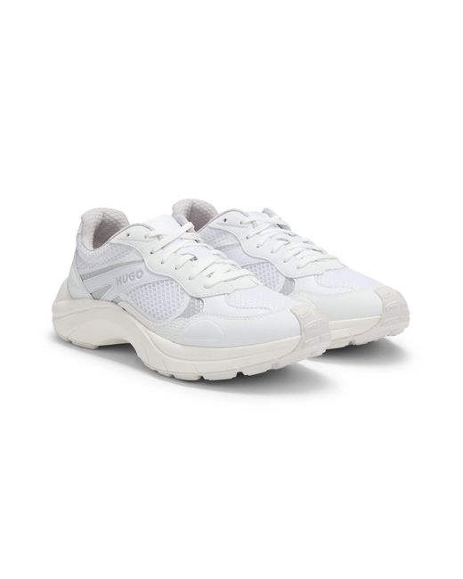HUGO Sneakers Met Mesh En Imitatieleer in het White voor heren