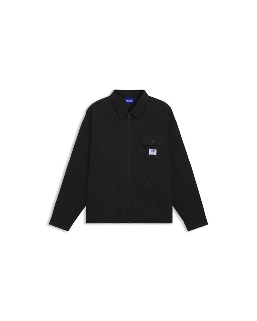 HUGO Black Relaxed-Fit Shirt With Padding for men