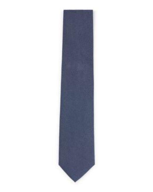 Cravate en jacquard de soie à micro motif intégral Boss pour homme en coloris Blue