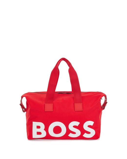 BOSS by HUGO BOSS Synthetic Recycled-nylon Holdall With Oversized Logo ...