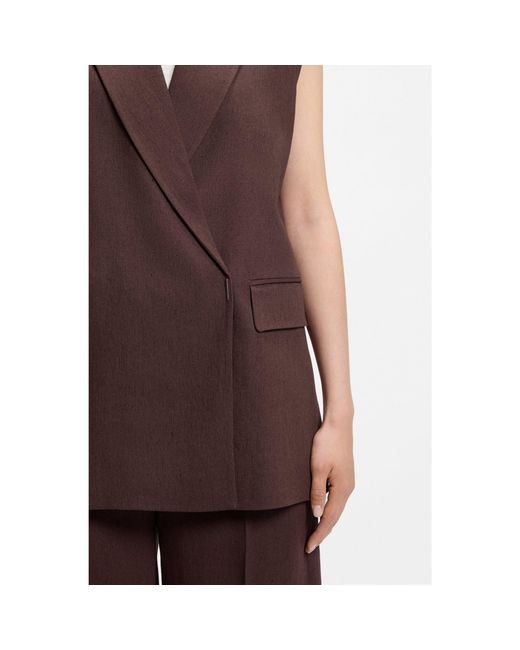 Boss Brown Relaxed-Fit Vest
