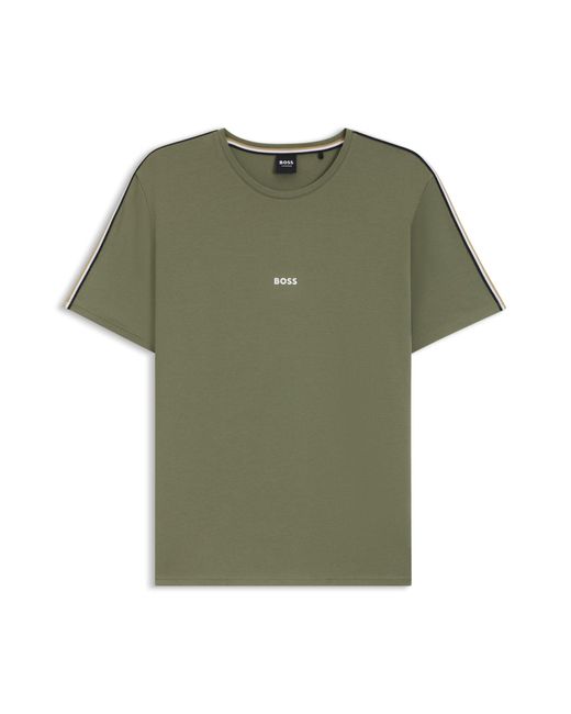 Boss Pyjamashirt Van Stretchkatoen Met Biesjes in het Green voor heren