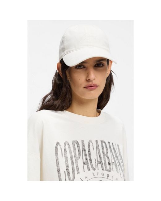 Boss White Cotton-Twill Cap With Script Logo