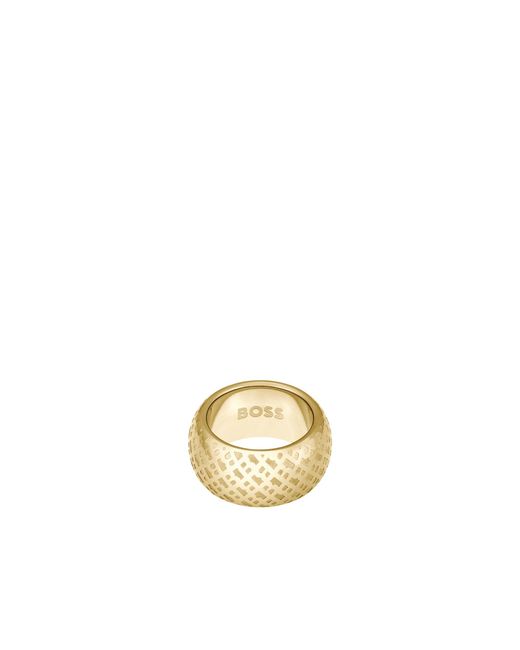 Boss Metallic Tone Ring With Engraved Monograms
