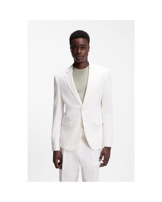 HUGO White Extra-Slim-Fit Blazer for men