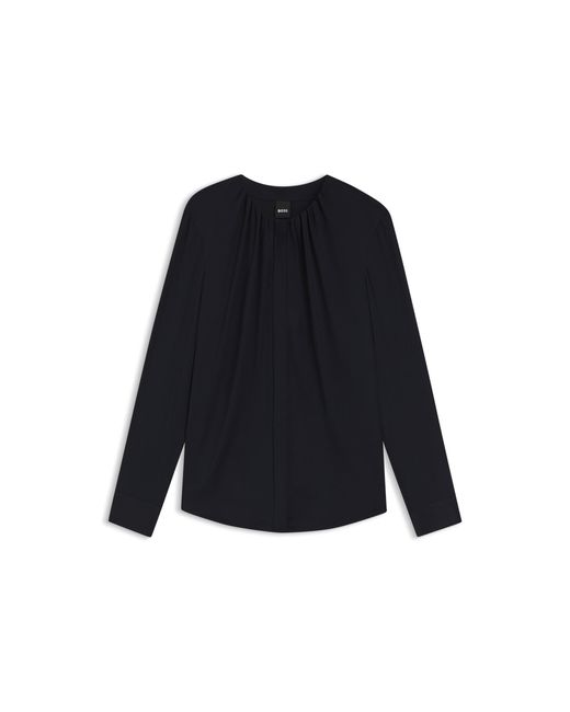 Boss Black Collarless Regular-Fit Blouse