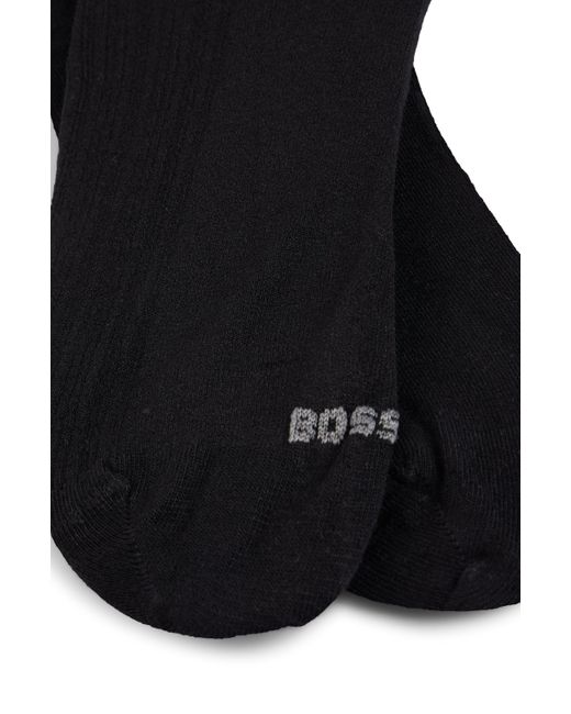 Boss Twee Paar Korte Sokken Van Stretchgaren in het Black