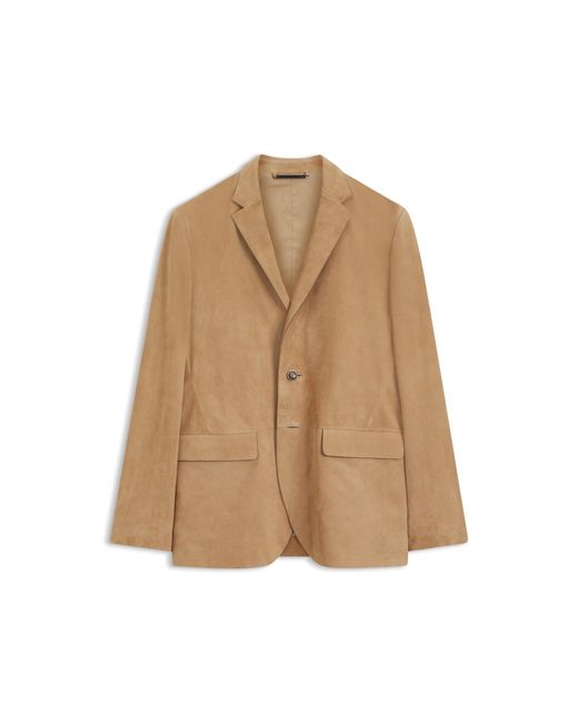 Boss Brown Suede Blazer With Amf Stitching for men