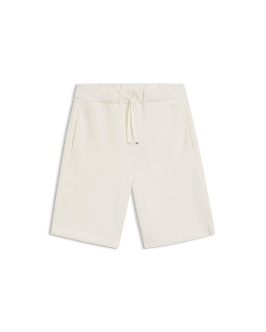 Boss White Relaxed-Fit Shorts