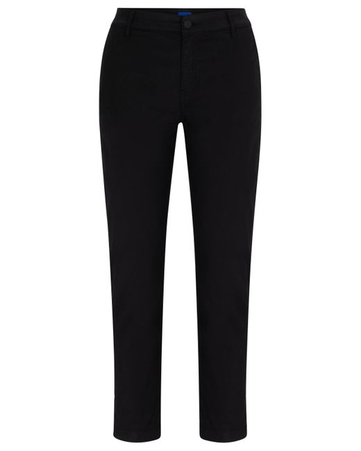 HUGO Black Casual-Fit Chino aus Stretch-Baumwolle in Cropped-Länge