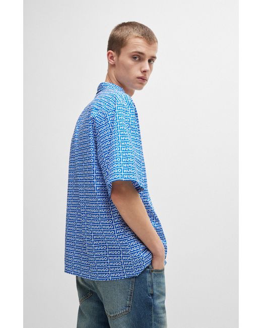 HUGO Light Blue Men's Casual Shirts Size S for men