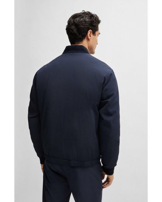Boss Blue Regular-fit Jacket In Bi-stretch Fabric for men