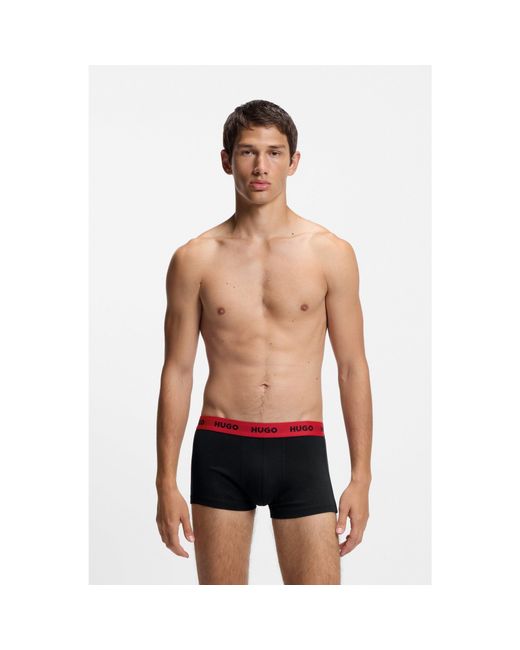 HUGO Red Three-Pack Of Logo-Waistband Trunks for men