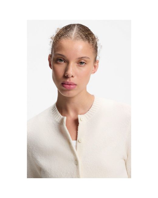 HUGO Natural Regular-Fit Cardigan Blended With Virgin Wool