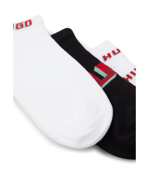 HUGO Dreier-Pack Sneakers-Socken aus Baumwoll-Mix mit Logos in Multicolor für Herren