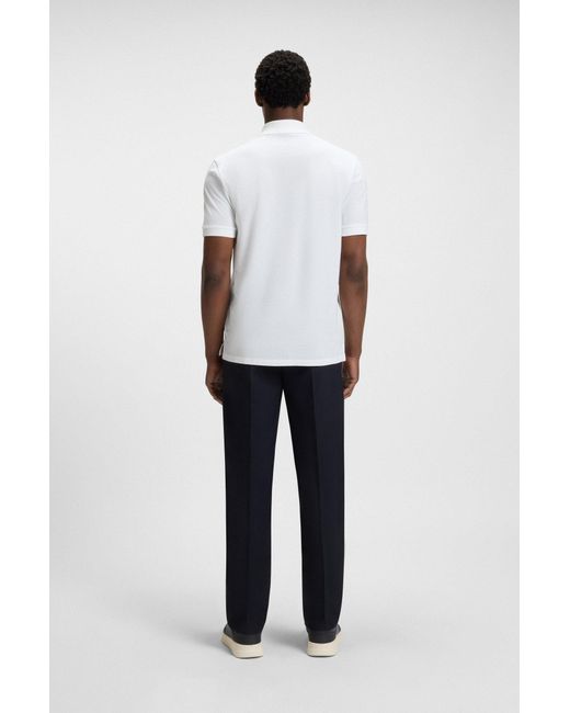 Boss Pallas Poloshirt Aus Baumwoll-Piqué Mit Logo-Details in White für Herren