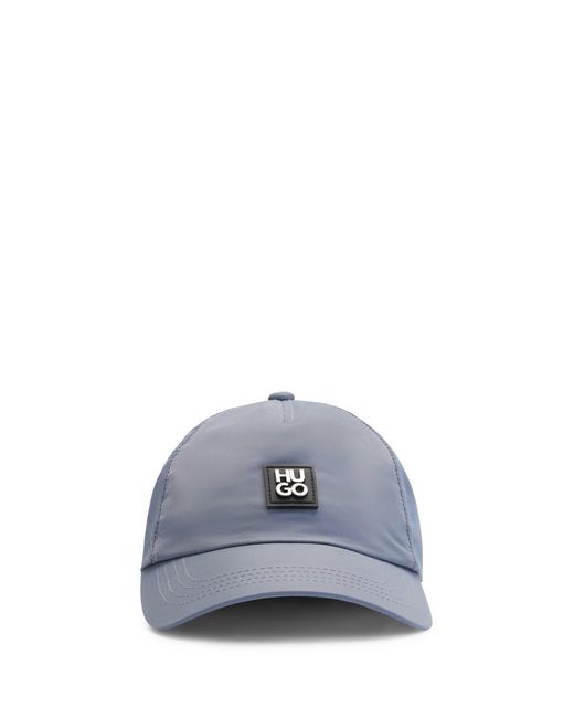 HUGO Gray Waterproof-nylon Cap With Stacked Logo Badge for men