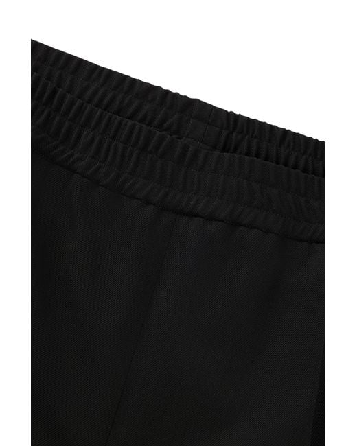 HUGO Black Relaxed-fit All-gender Trousers With Elasticated Waistband