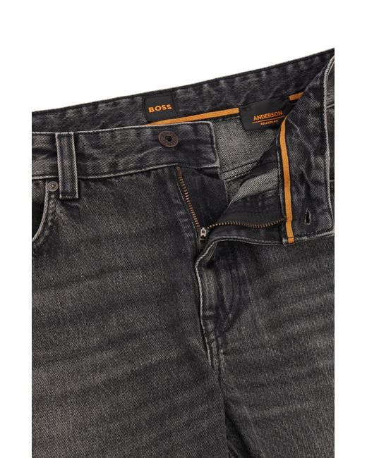 Boss Gray Regular-fit Jeans In Grey Rigid Denim for men