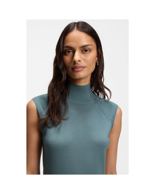 Boss Green Sleeveless Mock-Neck Sweater