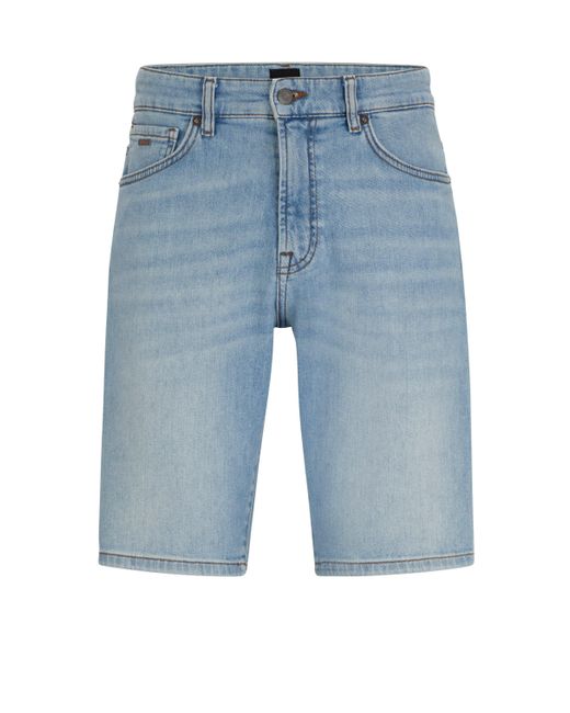 Boss Blaue Regular-Fit Shorts aus bequemem Stretch-Denim in Blue für Herren