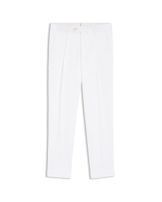Boss White Regular-Fit Trousers for men