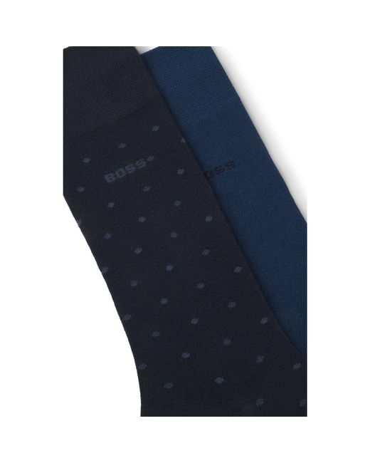 Boss Blue Two-Pack Of Regular-Length Socks for men