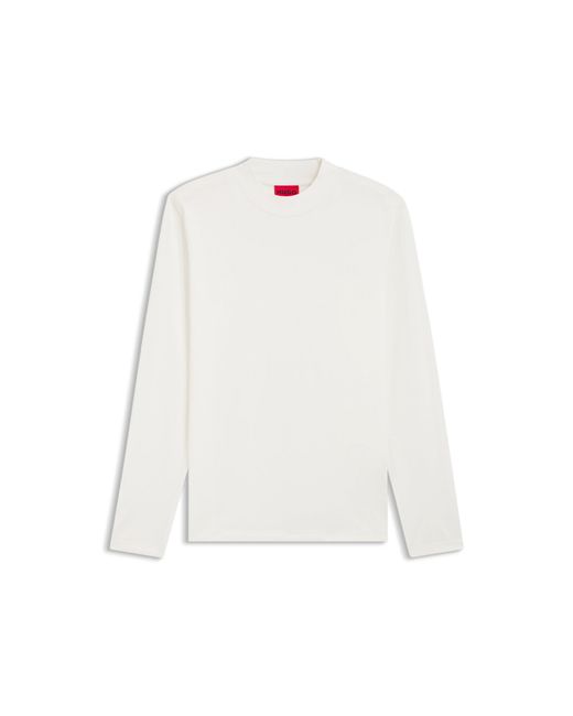 HUGO White Mock-Neck Slim-Fit T-Shirt for men